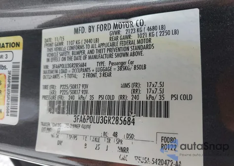 2016 Ford Fusion Hybrid Se from USA, damaged, VIN 3FA6P0LU3GR285684